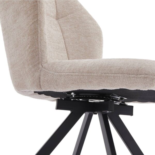 Drehstuhl Lara beige schwarz Webstoff Metall – Bild 5