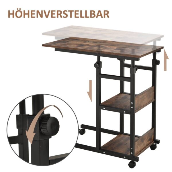Beistelltisch braun dunkel Nachbildung B/H/T: ca. 80x72x40 cm – Bild 3