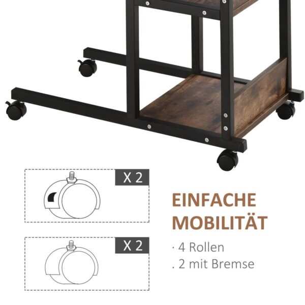 Beistelltisch braun dunkel Nachbildung B/H/T: ca. 80x72x40 cm – Bild 5