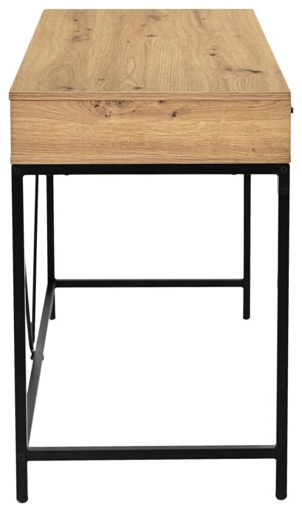 Schreibtisch Faya Eiche Artisan Nachbildung schwarz B/H/T: ca. 110x75x48 cm – Bild 2