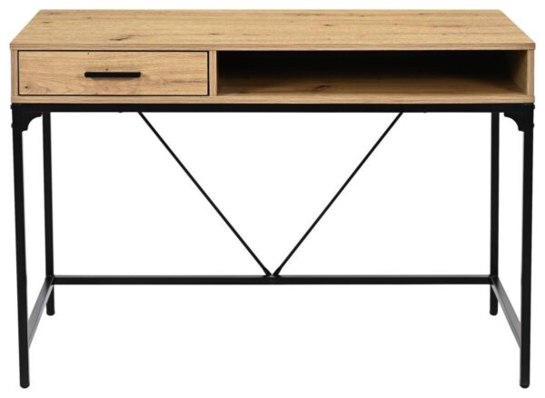 Schreibtisch Faya Eiche Artisan Nachbildung schwarz B/H/T: ca. 110x75x48 cm – Bild 5
