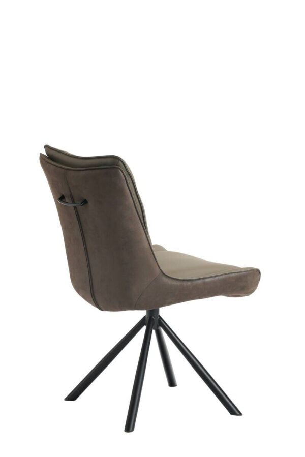 Drehstuhl grau braun Leder Stoff B/H/T: ca. 57x92x69 cm – Bild 2