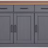 Kommode Forenzo grau lackiert B/H/L: ca. 45x86x131 cm – Bild 4