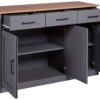 Kommode Forenzo grau lackiert B/H/L: ca. 45x86x131 cm – Bild 5