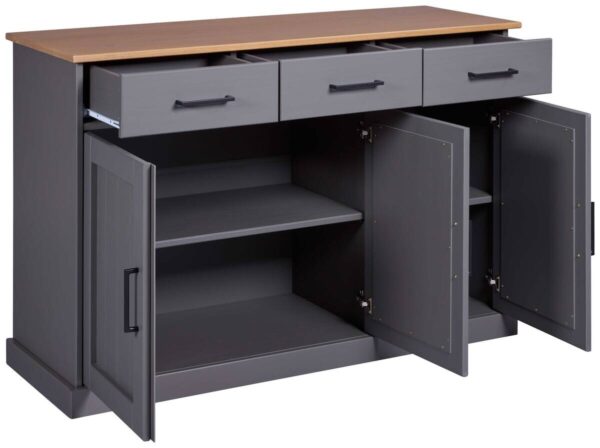 Kommode Forenzo grau lackiert B/H/L: ca. 45x86x131 cm – Bild 5