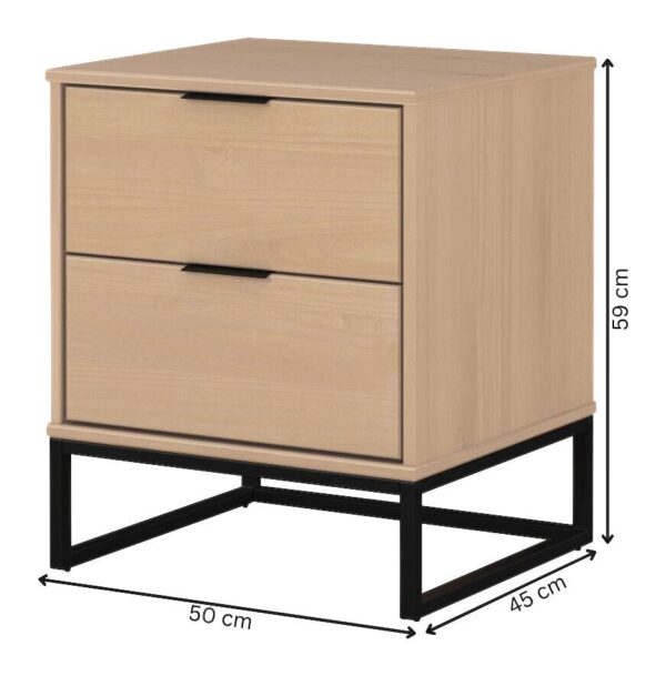 Kommode Luna 2S Oak B/H/L: ca. 45x58,6x50 cm – Bild 3
