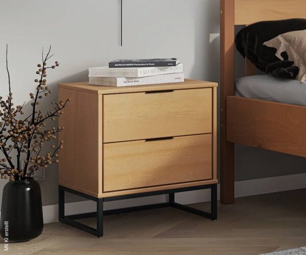 Kommode Luna 2S Oak B/H/L: ca. 45x58,6x50 cm – Bild 4