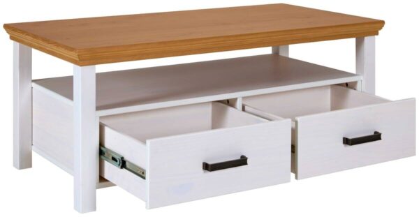 Couchtisch Maluno weiß lackiert B/H/L: ca. 60x48,8x119,4 cm – Bild 5