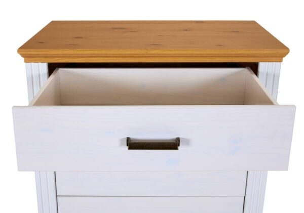 Kommode Maluno weiß lackiert B/H/L: ca. 48,3x104x93 cm Kommode Maluno weiß lackiert B/H/L: ca. 48,3x104x93 cm – Bild 2