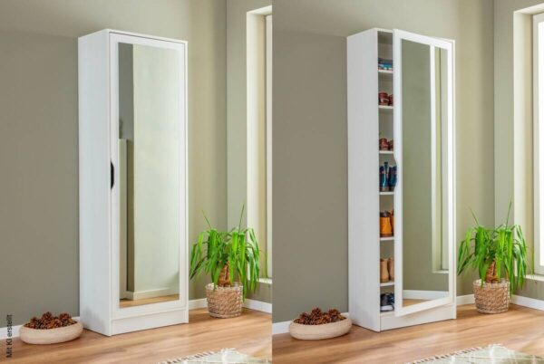 Schuhschrank Westphalen 1D weiß beschichtet Nachbildung B/H/L: ca. 40x189,5x58 cm Schuhschrank Westphalen 1D weiß beschichtet Nachbildung B/H/L: ca. 40x189,5x58 cm – Bild 4