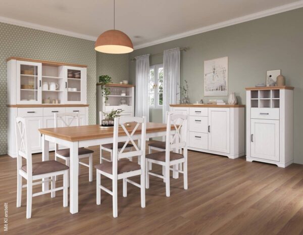 Kommode Maluno weiß lackiert B/H/L: ca. 48,3x104x166,4 cm – Bild 3