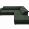 Ecksofa mit Bettfunktion und Bettkasten dunkelgrün Flachgewebe B/H/T: ca. 267x75x238 cm – Bild 2