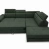 Ecksofa mit Bettfunktion und Bettkasten dunkelgrün Flachgewebe B/H/T: ca. 267x75x238 cm – Bild 3