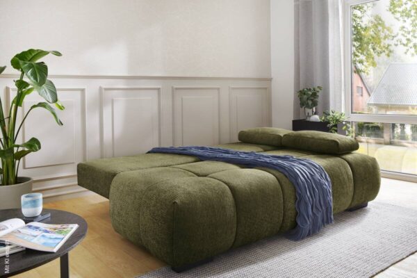 Schlafsofa grün Kunststoff B/H/T: ca. 213x86x101 cm – Bild 4