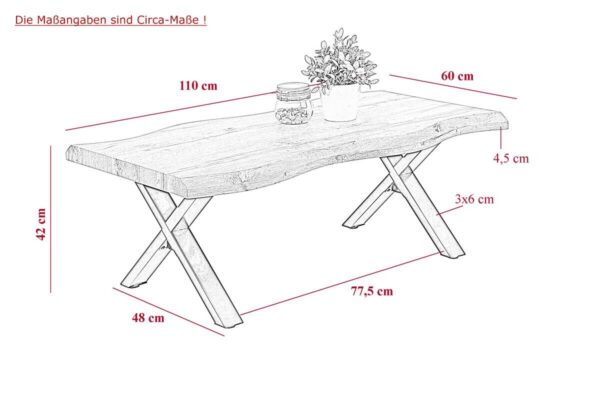 Couchtisch Gerd Eiche B/H/T: ca. 110x42x60 cm Couchtisch Gerd Eiche B/H/T: ca. 110x42x60 cm – Bild 2