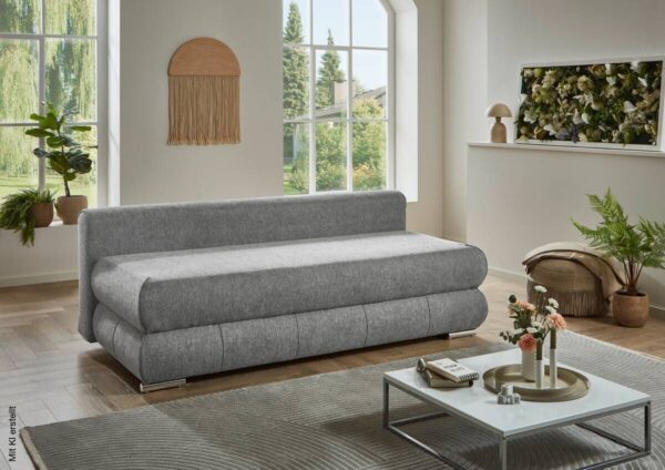 Schlafsofa Biel silber Microfaser B/H/T: ca. 199x97x95 cm – Bild 5