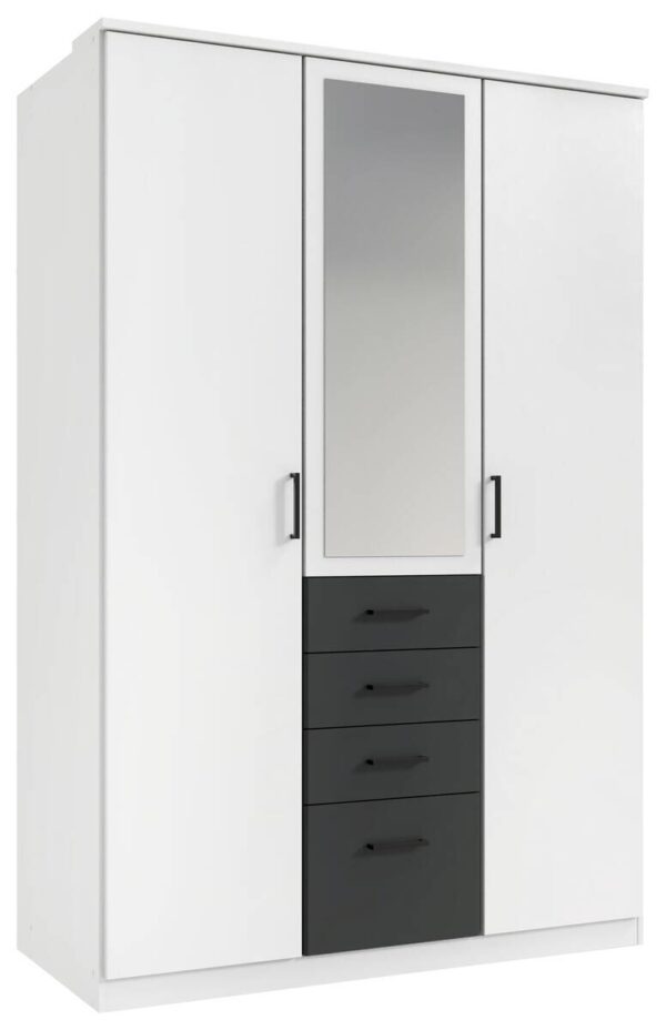 Kleiderschrank Cottbus weiß B/H/T: ca. 135x198x58 cm – Bild 2