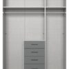Kleiderschrank Cottbus weiß B/H/T: ca. 135x198x58 cm – Bild 3