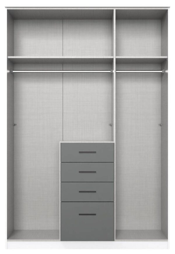 Kleiderschrank Cottbus weiß B/H/T: ca. 135x198x58 cm – Bild 3