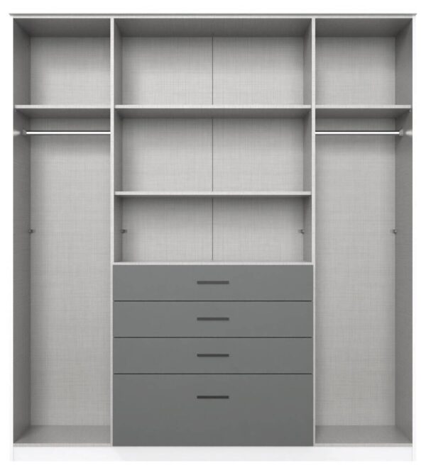 Kleiderschrank Cottbus Sahara grau B/H/T: ca. 180x199x58 cm – Bild 2