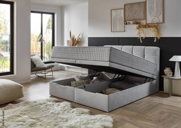 Boxbett Lugano silber Liegefläche B/L: ca. 180x200 cm – Bild 2