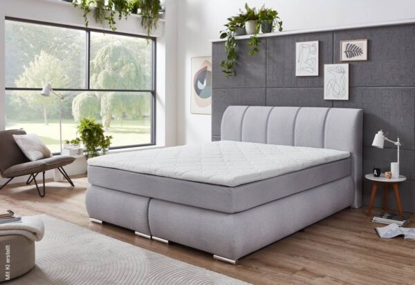 Boxspringbett Graz silber Liegefläche B/L: ca. 180x200 cm – Bild 2
