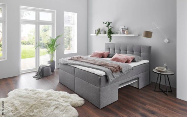 Boxbett Shelfie I hellgrau Liegefläche B/L: ca. 180x200 cm – Bild 2