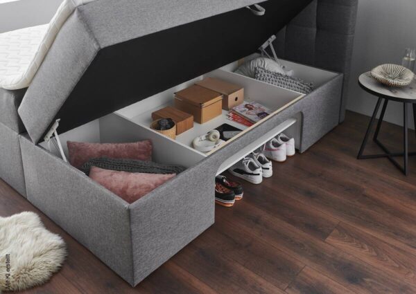 Boxbett Shelfie I hellgrau Liegefläche B/L: ca. 180x200 cm – Bild 3