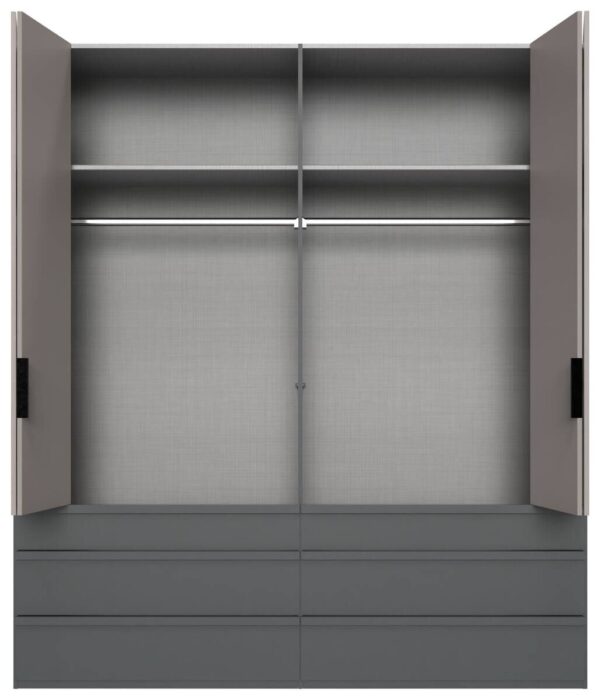 Falttürenschrank Oxford Sahara grau B/H/T: ca. 200x236x58 cm – Bild 2