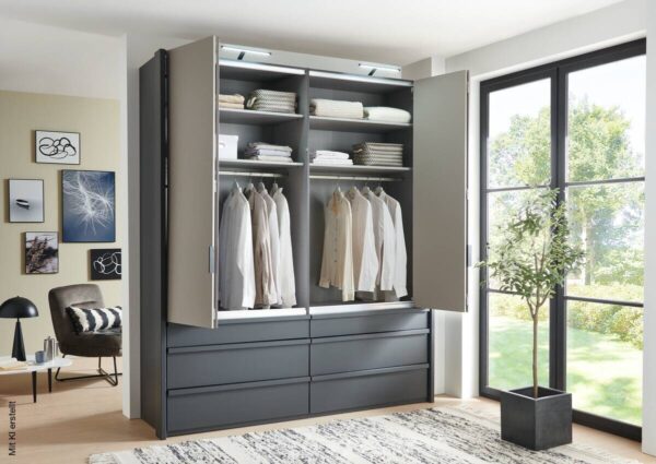 Falttürenschrank Oxford Sahara grau B/H/T: ca. 200x236x58 cm – Bild 3