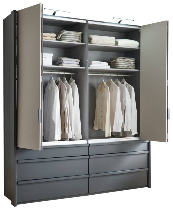 Falttürenschrank Oxford Sahara grau B/H/T: ca. 200x236x58 cm – Bild 4