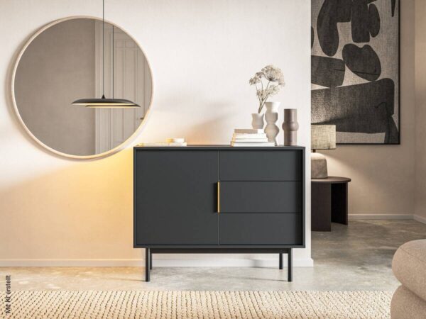 Kommode VIVA schwarz B/H/T: ca. 104x82x39 cm – Bild 3