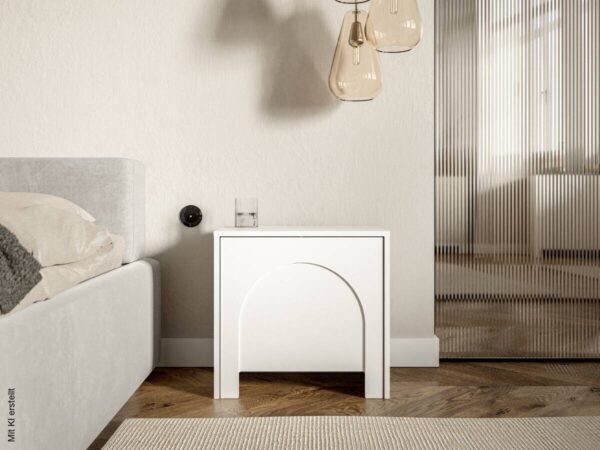 Nachtkonsole ARCO weiß B/H/T: ca. 50x49x35 cm – Bild 5