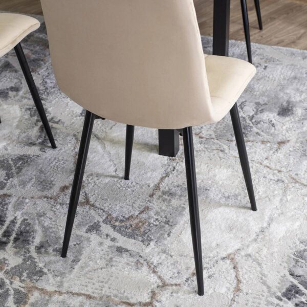 Stuhl PERU beige Velourstoff B/H/T: ca. 42x90,5x52 cm – Bild 4