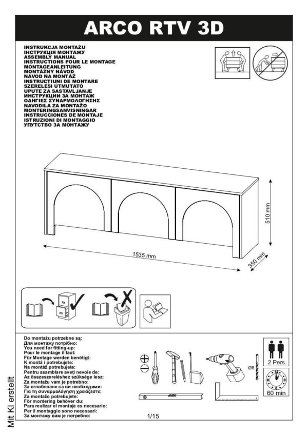 TV-Lowboard ARCO Cashmere B/H/T: ca. 150x49x35 cm – Bild 2
