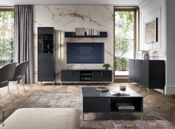 TV-Lowboard FLINN schwarz B/H/T: ca. 140x50x40 cm TV-Lowboard FLINN schwarz B/H/T: ca. 140x50x40 cm – Bild 2