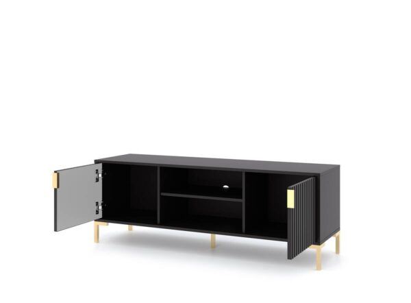 TV-Lowboard FLINN schwarz B/H/T: ca. 140x50x40 cm TV-Lowboard FLINN schwarz B/H/T: ca. 140x50x40 cm – Bild 3