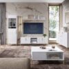 TV-Lowboard FLINN weiß matt gold Optik B/H/T: ca. 195x50x40 cm – Bild 3