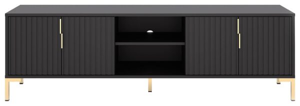 TV-Lowboard FLINN schwarz matt gold Optik B/H/T: ca. 165x50x40 cm – Bild 2