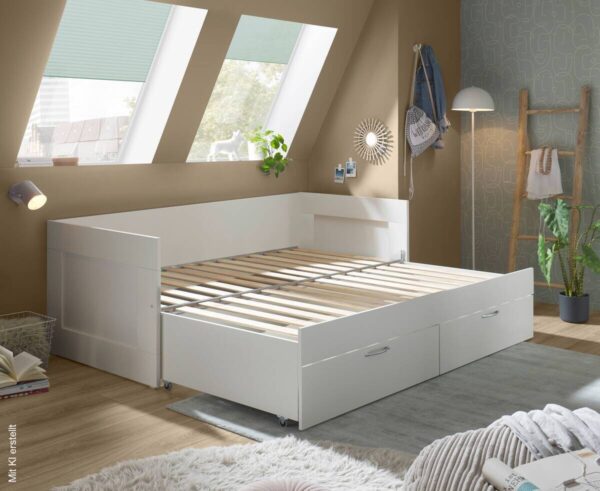 Funktionsbett weiß Liegefläche B/L: ca. 90x200 cm – Bild 4