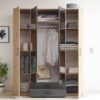 Kleiderschrank Eiche Artisan Nachbildung B/H/T: ca. 159x197x54 cm – Bild 4