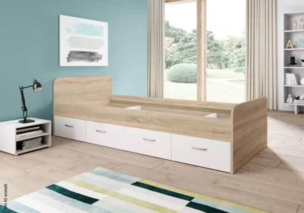 Jugendbett Eiche Sonoma Nachbildung – Bild 4