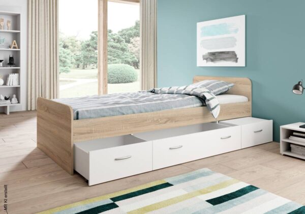 Jugendbett Eiche Sonoma Nachbildung – Bild 5