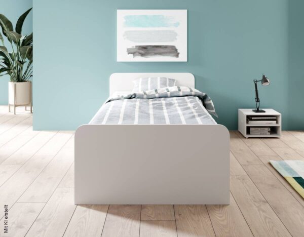 Jugendbett weiß Liegefläche B/L: ca. 90x200 cm – Bild 3