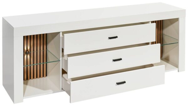 TV-Lowboard Rosalie weiß Eiche Evoke Coast Nachbildung B/H/T: ca. 179x67x44 cm TV-Lowboard Rosalie weiß Eiche Evoke Coast Nachbildung B/H/T: ca. 179x67x44 cm – Bild 3