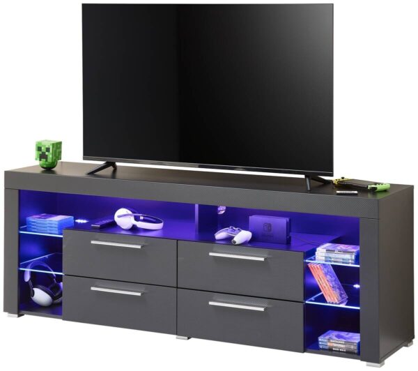 TV-Lowboard Goal Carbon schwarz Carbon Optik B/H/T: ca. 179x66x44 cm – Bild 3