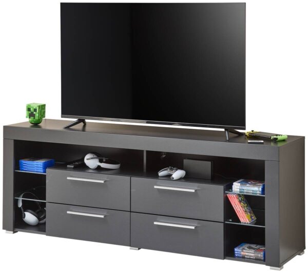 TV-Lowboard Goal Carbon schwarz Carbon Optik B/H/T: ca. 179x66x44 cm – Bild 5