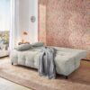 Schlafsofa hellgrau Microfaser B/H/T: ca. 207x93x104 cm – Bild 2