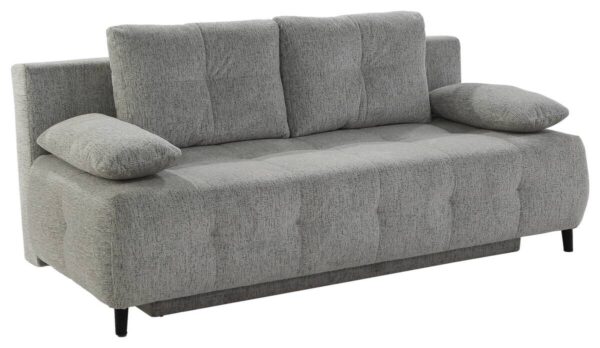 Schlafsofa hellgrau Microfaser B/H/T: ca. 207x93x104 cm – Bild 3