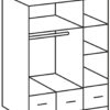 Kleiderschrank Imago weiß B/H/T: ca. 135x199x58 cm – Bild 2